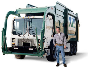 Garbage Truck with dumpster lift